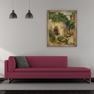 Tablou inramat - Heinrich Reinhold - Stanci la Sorrento, 50 x 60 cm - Img 2