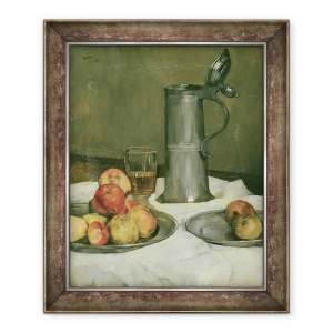 Tablou inramat - Heinrich Wilhelm Truebner - Natura statica cu mere si ulcior, 50 x 60 cm