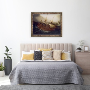 Tablou inramat - Hendrick Cornelisz Vroom - Battleship olandez intr-o furtuna ulei pe panza, 70 x 90 cm - Img 3