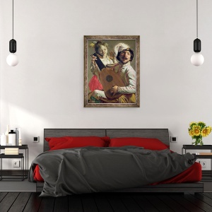 Tablou inramat - Hendrick Ter Brugghen - The Duet, 70 x 90 cm - Img 3