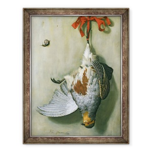 Tablou inramat - Hendrik de Fromantiou - Trompe loeil cu Partridge, 70 x 90 cm