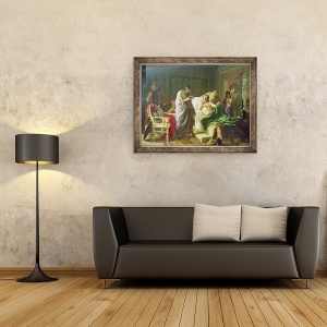 Tablou inramat - Hendrik Siemiradzki - increderea lui Alexandru cel Mare in medicul sau Philippos, 70 x 90 cm - Img 2