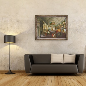 Tablou inramat - Hendrik Steenwyck the Younger - Interiorul unei galerii de imagini, 70 x 90 cm - Img 2