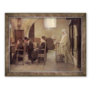 Tablou inramat - Henri Alphonse Louis Laurent-Desrousseaux - in ajunul primei comuniuni, 60 x 80 cm