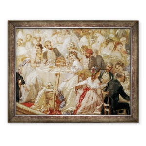 Tablou inramat - Henri Baron - Cina la Tuileries, 70 x 90 cm