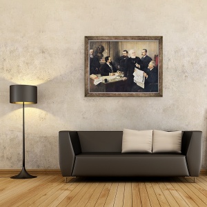 Tablou inramat - Henri Gervex - Consiliul de administratie al La Republique Francaise, 60 x 80 cm - Img 2