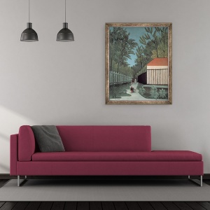 Tablou inramat - Henri J.F. Rousseau - Peisaj in Montsouris Park cu cinci cifre, 50 x 60 cm - Img 2