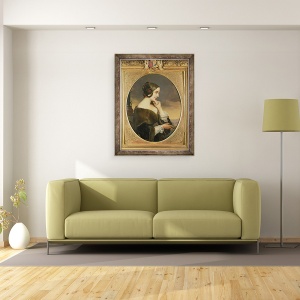 Tablou inramat - Henri Lehmann - Portretul Contesei Marie dAgoult, 70 x 90 cm - Img 2