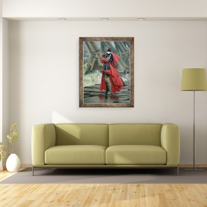 Tablou inramat - Henri-Paul Motte - Cardinalul Richelieu pe zidul marii la La Rochelle, 60 x 80 cm - Img 2