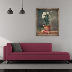 Tablou inramat - Henri Roland de la Porte - Narcis si ridichi, 50 x 60 cm - Img 2