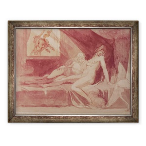 Tablou inramat - Henry Fuseli - Cosmarul lasand doua femei adormite, 70 x 90 cm