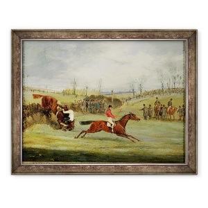 Tablou inramat - Henry Thomas Alken - Curs de cai cu obstacole II, 60 x 80 cm