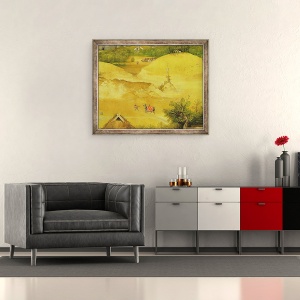 Tablou inramat - Hieronymus Bosch - Adorarea Magilor, detalii ale figurilor de fundal, 70 x 85 cm - Img 2