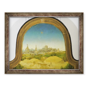 Tablou inramat - Hieronymus Bosch - Adorarea Magilor, detalii de fundal, 70 x 90 cm