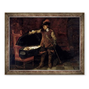 Tablou inramat - Hippolyte Delaroche - Oliver Cromwell 1599-1658 Deschiderea sicriului lui Carol I 1600-49 1831, 60 x 80 cm
