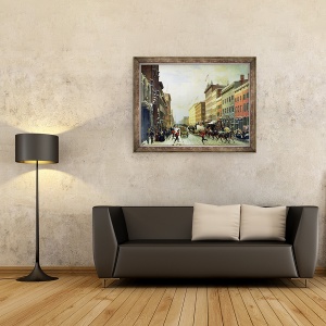 Tablou inramat - Hippolyte Victor Valentin Sebron - Street Scene in New York, 60 x 80 cm - Img 2