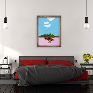 Tablou inramat - Hiroyuki Izutsu - Condu cu cainele intr-o camioneta., 60 x 80 cm - Img 3