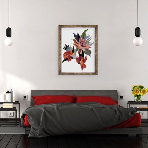 Tablou inramat - Hiroyuki Izutsu - O floare imaginara cu o baza rosie., 60 x 80 cm - Img 3
