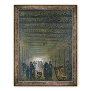 Tablou inramat - Hubert Robert - Coridorul inchisorii Saint-Lazare din 1793, 70 x 90 cm