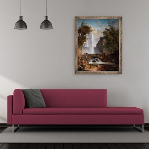 Tablou inramat - Hubert Robert - Scari si fantana in Parcul unei vile romane, c. 1770, 50 x 60 cm - Img 2
