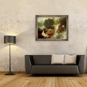 Tablou inramat - Ignace Henri Jean Fantin-Latour - Tannhäuser pe Venusberg, 70 x 90 cm - Img 2