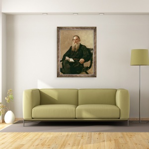 Tablou inramat - Ilya Efimovich Repin - Lev Tolstoi 1828-1910 1887, 60 x 80 cm - Img 2