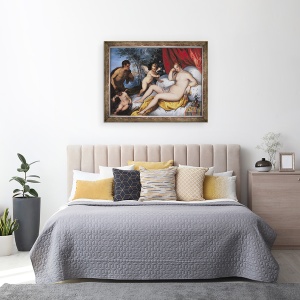 Tablou inramat - J. Brueghel - Venus si Pan, 70 x 90 cm - Img 3
