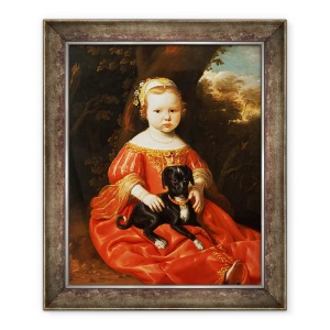 Tablou inramat - Jacob Gerritsz Cuyp - Portret De O Fata Cu Un Caine, 50 x 60 cm