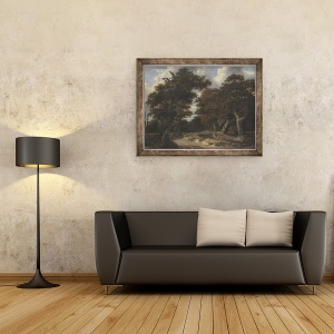 Tablou inramat - Jacob Isaaksz - Drumul printr-o padure de stejar, 70 x 90 cm - Img 2