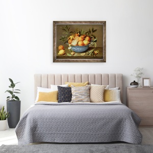 Tablou inramat - Jacob van Hulsdonck - Natura moarta cu portocale si lamai intr-un vas de portelan Wan-Li, 70 x 90 cm - Img 3