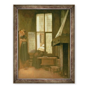 Tablou inramat - Jacobus Vrel - Femeie la o fereastra, 60 x 80 cm
