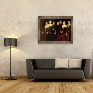 Tablou inramat - Jacopo Robusti Tintoretto - 00409 sapte membri ai familiei Soranzo, 60 x 80 cm - Img 2