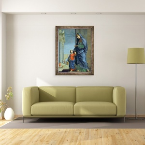 Tablou inramat - Jacques Stella - Sfanta Ana Conducand Fecioara la Templu, 70 x 90 cm - Img 3