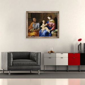 Tablou inramat - Jacques Stella - Sfanta familie, 50 x 60 cm - Img 2