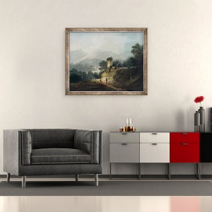 Tablou inramat - James Bayes - Castelul Ross, Killarney, 50 x 60 cm - Img 2