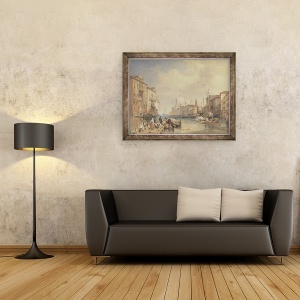 Tablou inramat - James Duffield Harding - Marele Canal, Venetia, 60 x 80 cm - Img 2