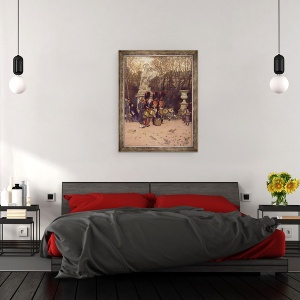 Tablou inramat - James Jacques Joseph Tissot - invingerea Retragerii in Gradinile Tuileries, 70 x 90 cm - Img 3