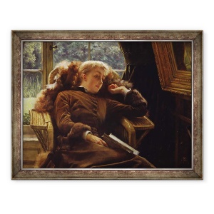 Tablou inramat - James Jacques Joseph Tissot - Reverie, Dna Newton se aseaza intr-un scaun, 60 x 80 cm