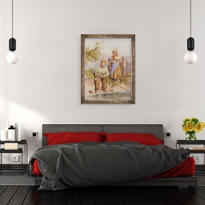 Tablou inramat - James Jnr Hardy - Tinerii pescari, 60 x 80 cm - Img 2