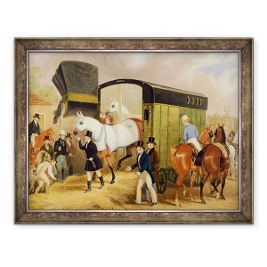 Tablou inramat - James Pollard - Animalele de companie Derby, Sosirea, 60 x 80 cm