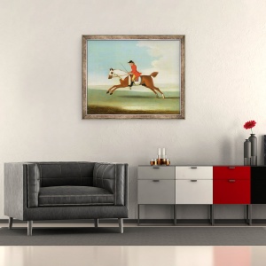 Tablou inramat - James Seymour - Galoping Racehorse si Jockey montat in rosu, 70 x 85 cm - Img 2