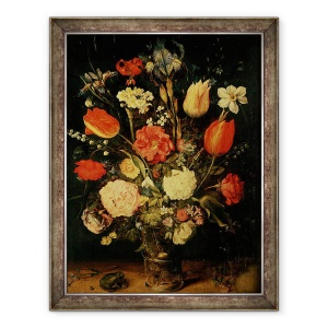 Tablou inramat - Jan Brueghel the Elder - Natura moarta a florilor, 60 x 80 cm