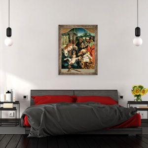 Tablou inramat - Jan Gossaert - Adorarea Magilor, 70 x 90 cm - Img 3