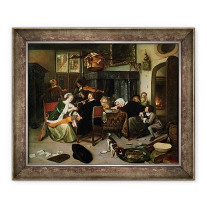 Tablou inramat - Jan Havicksz. Steen - Gospodaria desfranata, 70 x 85 cm