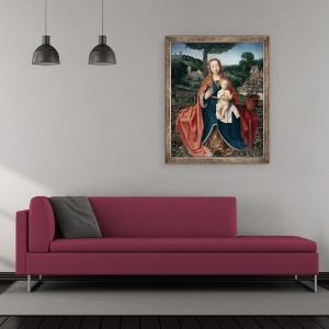 Tablou inramat - Jan Provoost - Fecioara si Copilul intr-un peisaj, 50 x 60 cm - Img 2