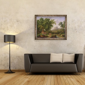 Tablou inramat - Jan van Huysum - Peisaj Arcadian cu un bust de flora, 60 x 80 cm - Img 2