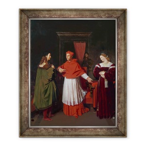 Tablou inramat - Jean Auguste Dominique Ingres - Logodna lui Rafael si nepoata Cardinalului Bibbiena, 50 x 60 cm