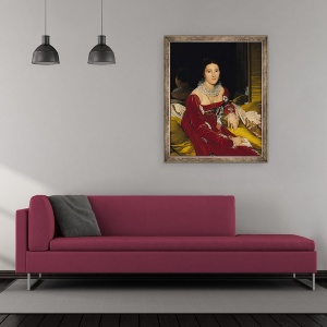 Tablou inramat - Jean Auguste Dominique Ingres - Madame de Senonnes, 70 x 85 cm - Img 2