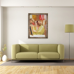 Tablou inramat - Jean Auguste Dominique Ingres - Omagiu adus lui Homer detaliu dreapta jos, 70 x 90 cm - Img 2