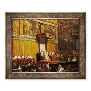Tablou inramat - Jean Auguste Dominique Ingres - Papa Pius al VII-lea in Capela Sixtina, 70 x 85 cm